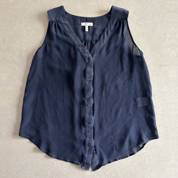 Joie Fawnene Sheer Silk Sleeveless Tank Blouse ASO Elena Gilbert - Picture 3 of 9